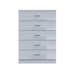 FWStyle Chilton 5 Drawer Chest Of Drawers - Grey Gloss Front