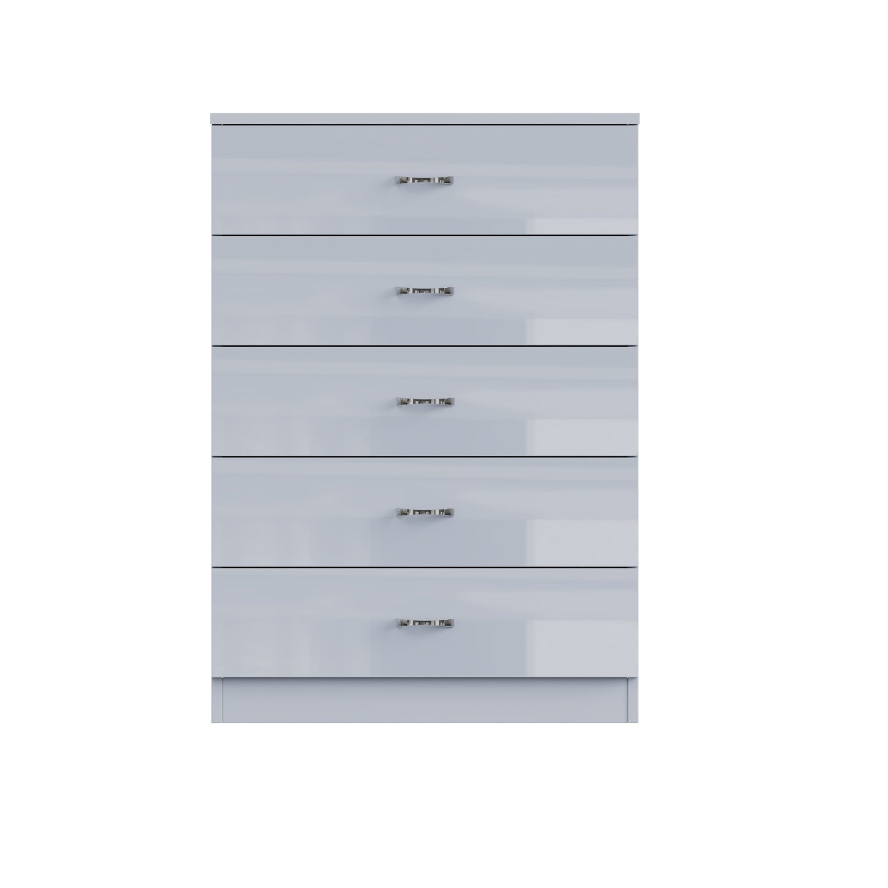 FWStyle Chilton 5 Drawer Chest Of Drawers - Grey Gloss Front