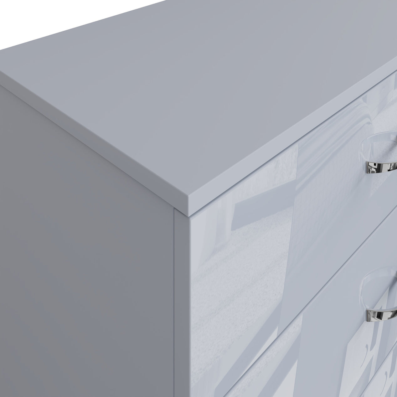 FWStyle Chilton 5 Drawer Chest Of Drawers - Grey Gloss Front