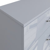 FWStyle Chilton 5 Drawer Chest Of Drawers - Grey Gloss Front