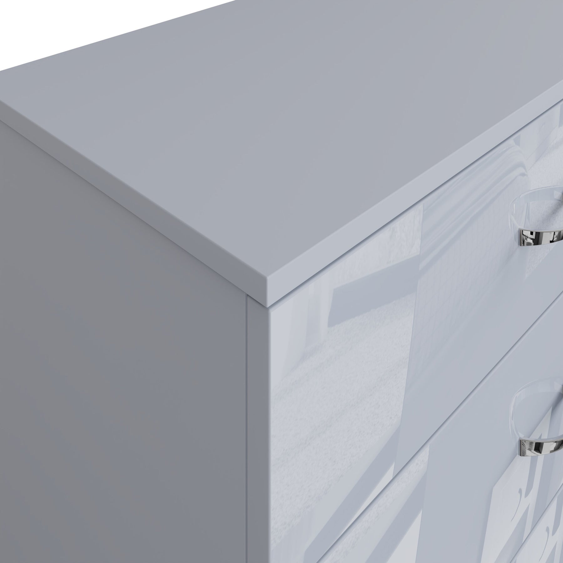 FWStyle Chilton 5 Drawer Chest Of Drawers - Grey Gloss Front