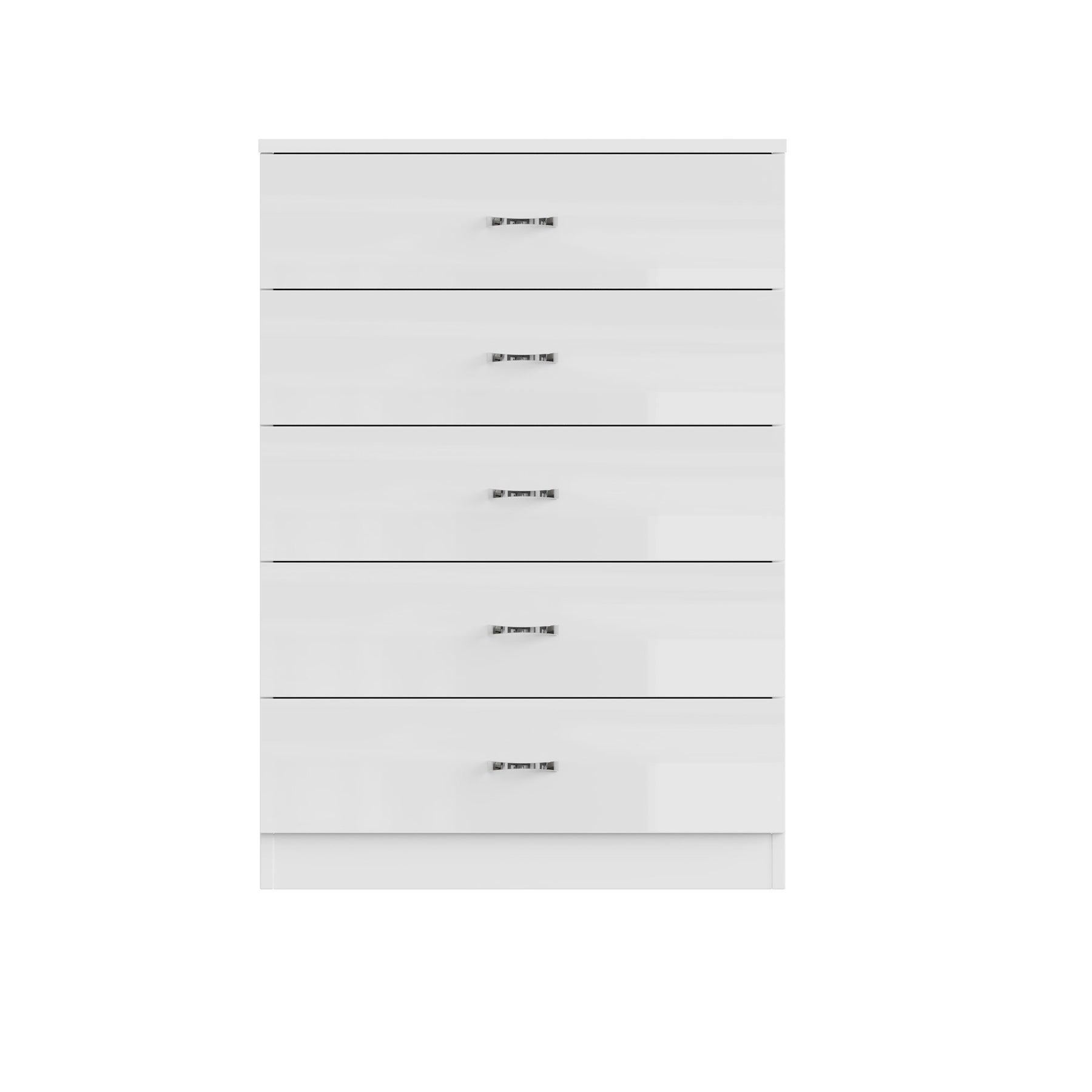 FWStyle Chilton 5 Drawer Chest Of Drawers - White Gloss Front