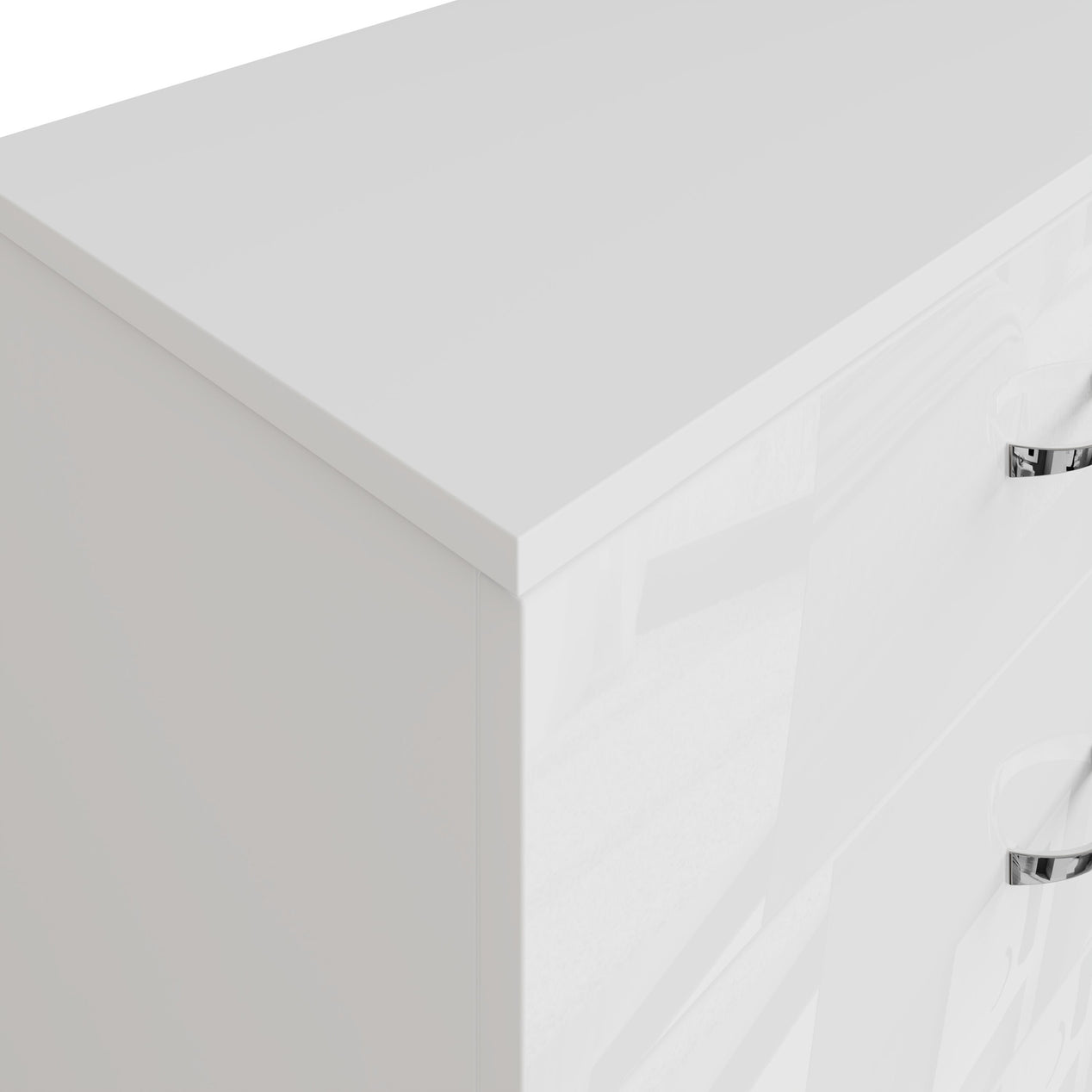 FWStyle Chilton 5 Drawer Chest Of Drawers - White Gloss Front