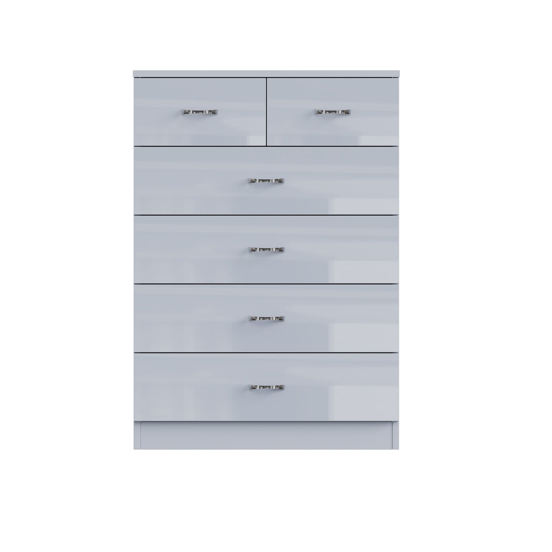 FWStyle Chilton 6 Drawer Chest Of Drawers - Grey Gloss Front