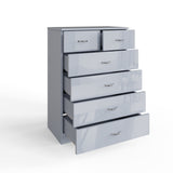FWStyle Chilton 6 Drawer Chest Of Drawers - Grey Gloss Front