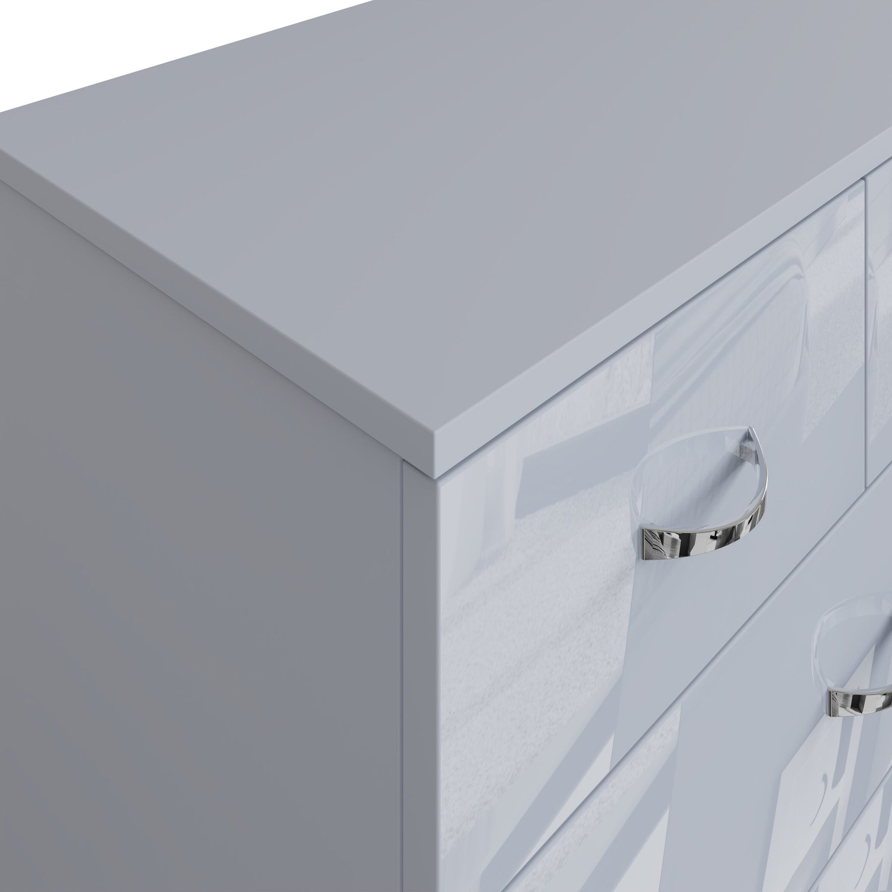 FWStyle Chilton 6 Drawer Chest Of Drawers - Grey Gloss Front