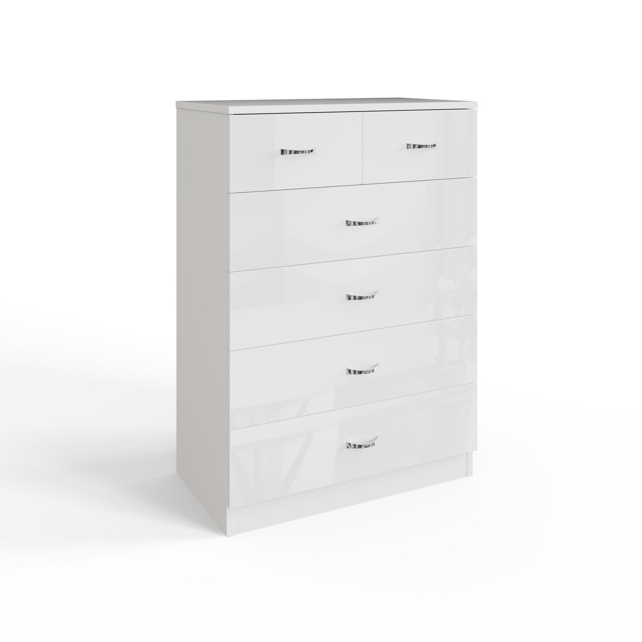 FWStyle Chilton 6 Drawer Chest Of Drawers - White Gloss Front