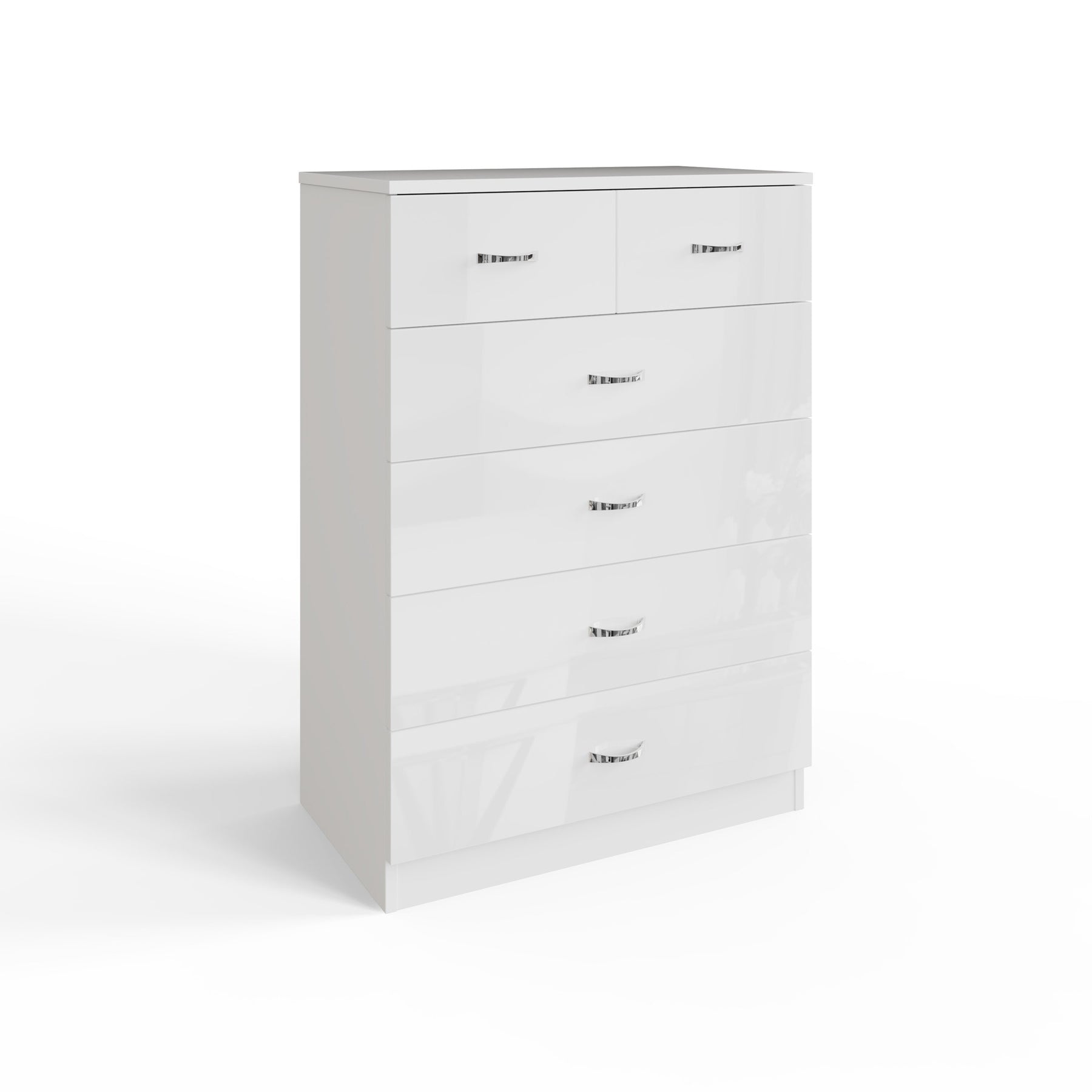 FWStyle Chilton 6 Drawer Chest Of Drawers - White Gloss Front