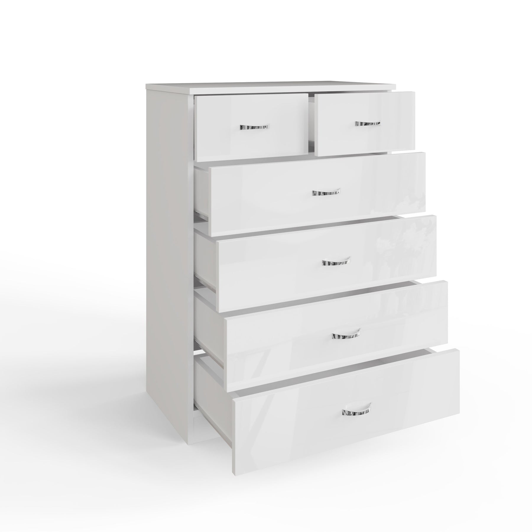 FWStyle Chilton 6 Drawer Chest Of Drawers - White Gloss Front