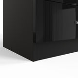 FWStyle Chilton 8 Drawer Chest Of Drawers - Black Gloss Front