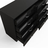 FWStyle Chilton 8 Drawer Chest Of Drawers - Black Gloss Front