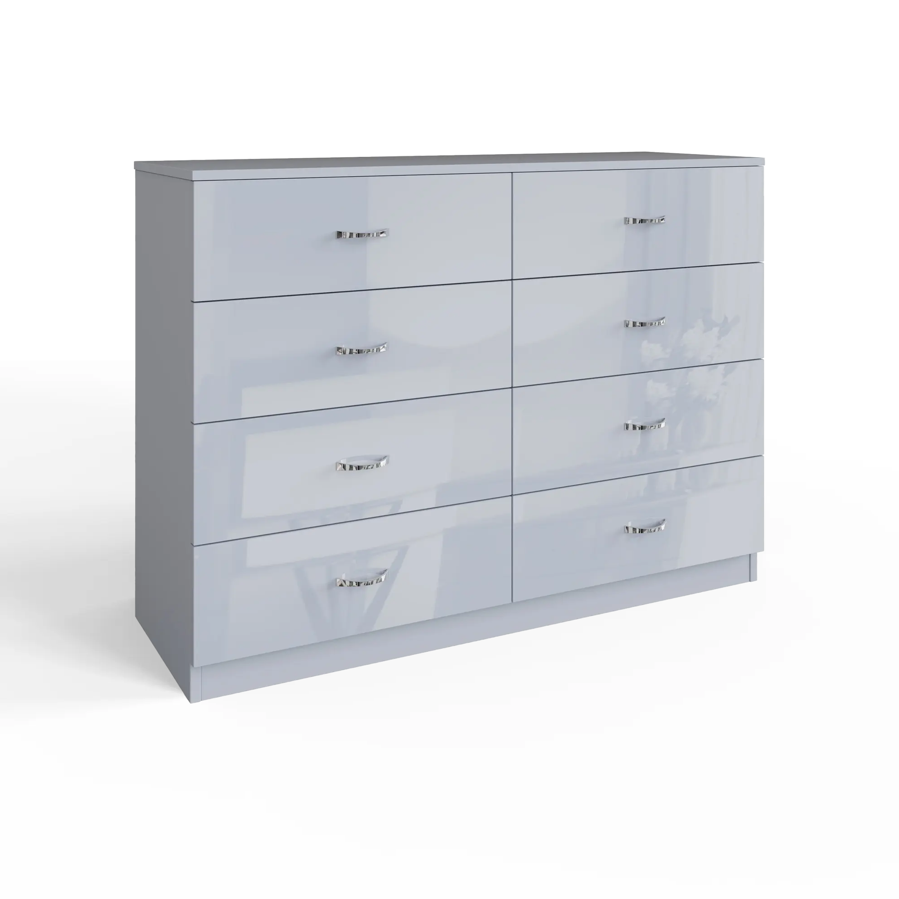 FWStyle Chilton 8 Drawer Chest Of Drawers - Grey Gloss Front