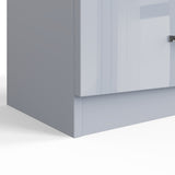 FWStyle Chilton 8 Drawer Chest Of Drawers - Grey Gloss Front