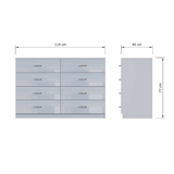 FWStyle Chilton 8 Drawer Chest Of Drawers - Grey Gloss Front
