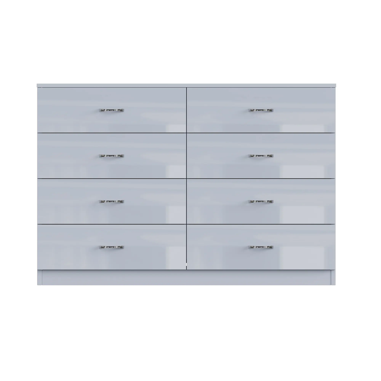 FWStyle Chilton 8 Drawer Chest Of Drawers - Grey Gloss Front