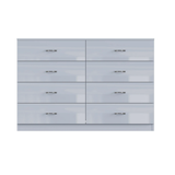 FWStyle Chilton 8 Drawer Chest Of Drawers - Grey Gloss Front