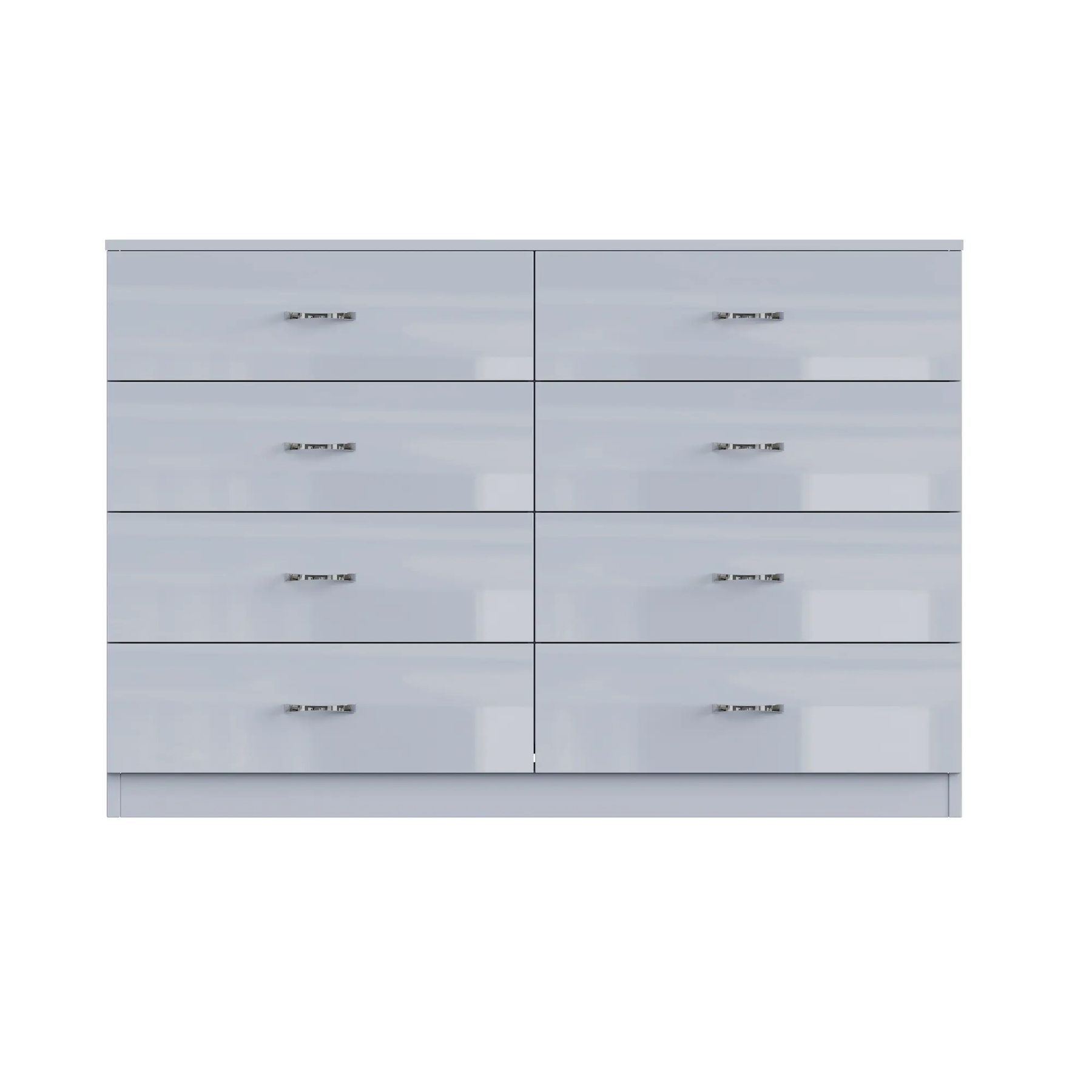 FWStyle Chilton 8 Drawer Chest Of Drawers - Grey Gloss Front