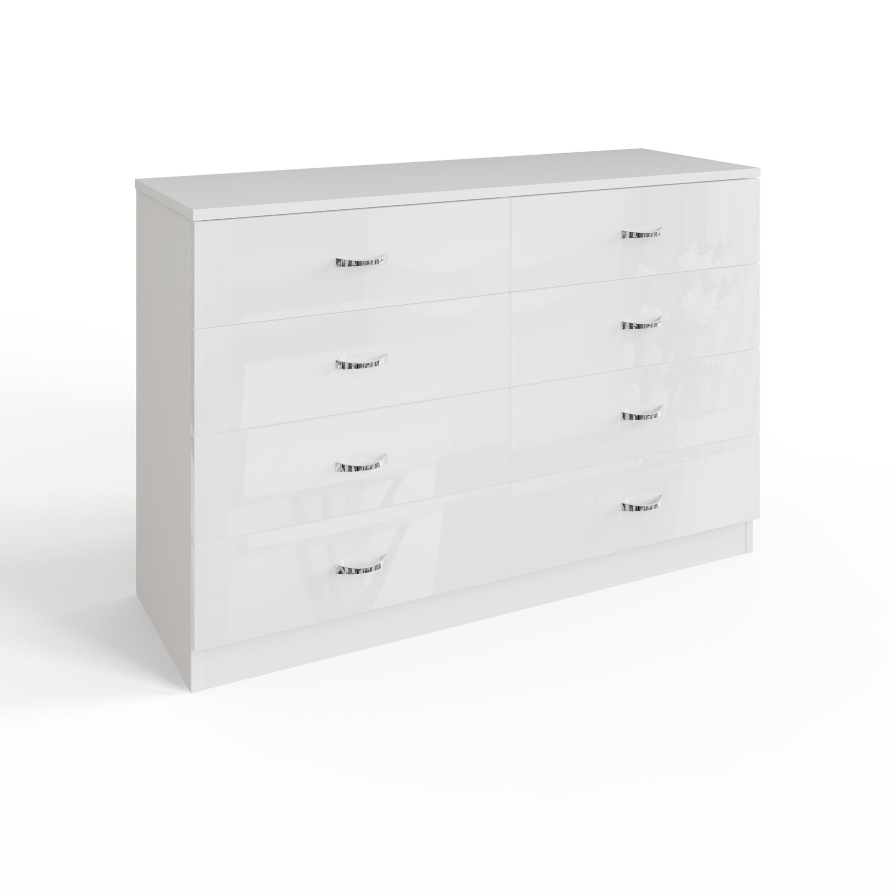 FWStyle Chilton 8 Drawer Chest Of Drawers - White Gloss Front