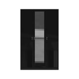 FWStyle Chilton 3 Door Wardrobe With Mirror - Black Gloss Front