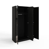 FWStyle Chilton 3 Door Wardrobe With Mirror - Black Gloss Front