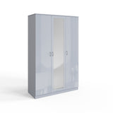 FWStyle Chilton 3 Door Wardrobe With Mirror - Grey Gloss Front