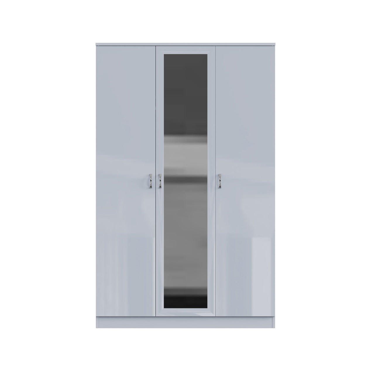 FWStyle Chilton 3 Door Wardrobe With Mirror - Grey Gloss Front