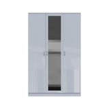 FWStyle Chilton 3 Door Wardrobe With Mirror - Grey Gloss Front