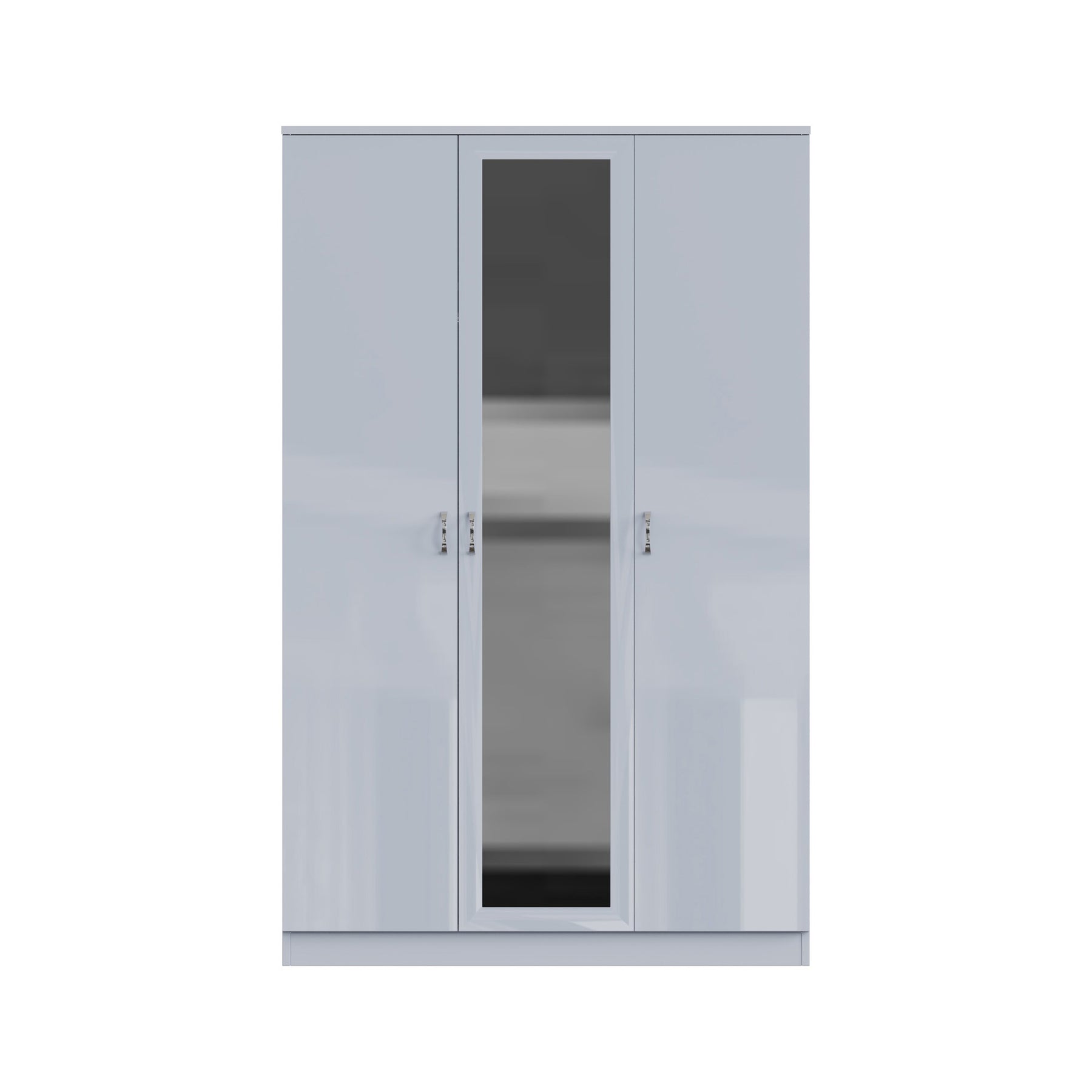 FWStyle Chilton 3 Door Wardrobe With Mirror - Grey Gloss Front