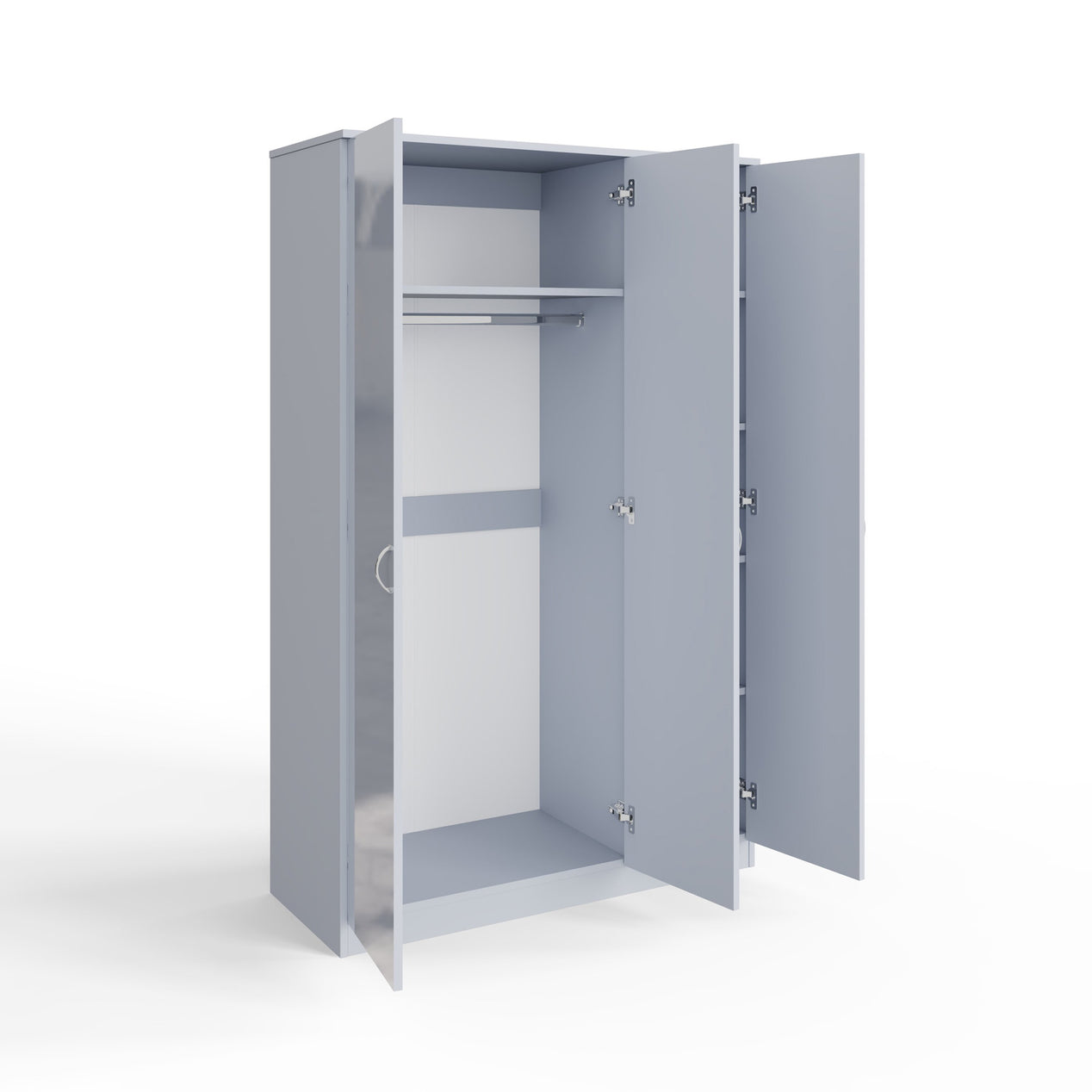 FWStyle Chilton 3 Door Wardrobe With Mirror - Grey Gloss Front