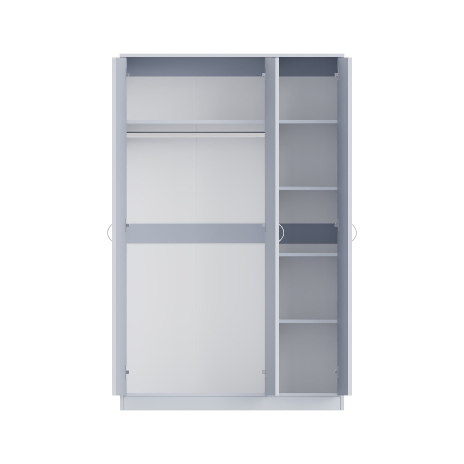 FWStyle Chilton 3 Door Wardrobe With Mirror - Grey Gloss Front