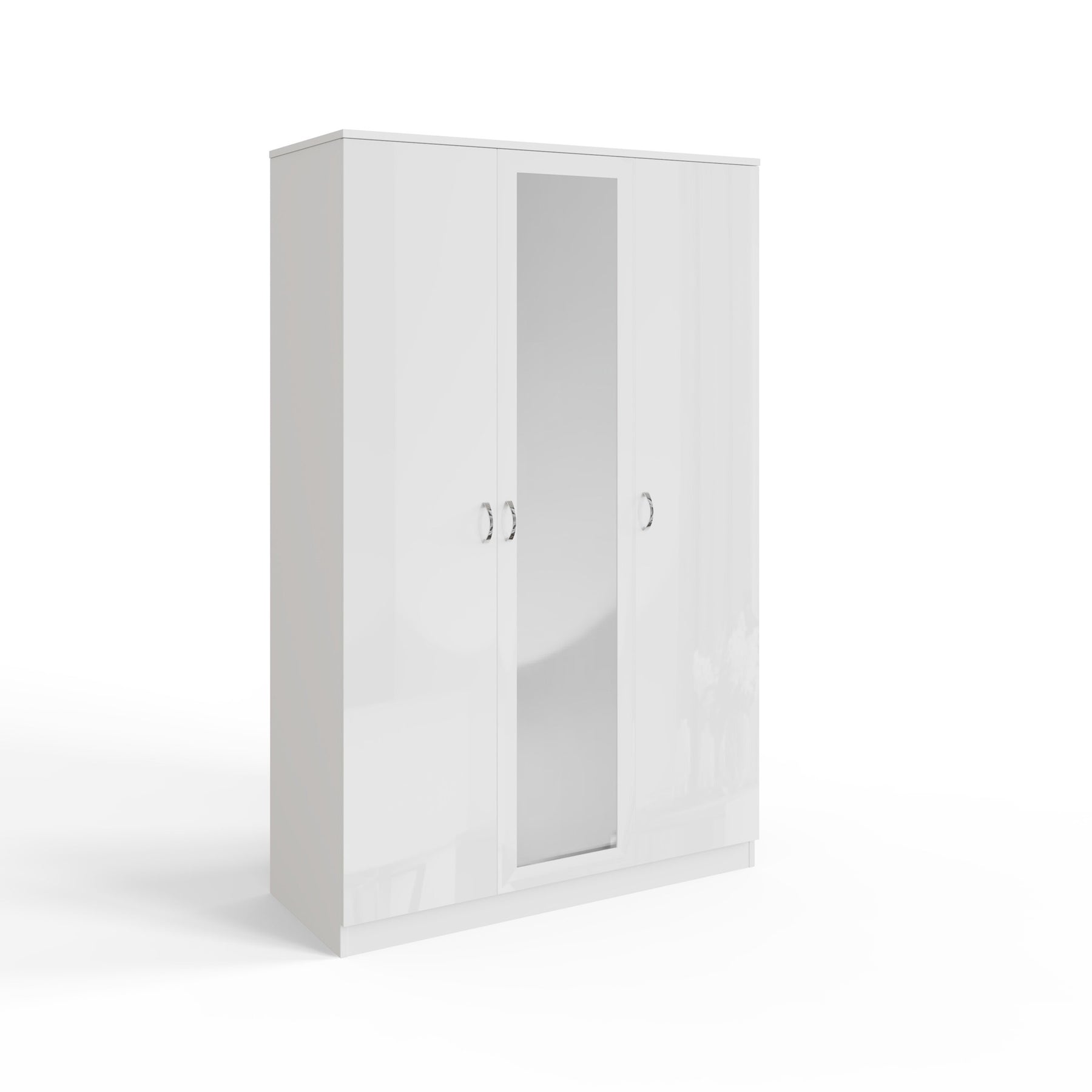 FWStyle Chilton 3 Door Wardrobe With Mirror - White Gloss Front