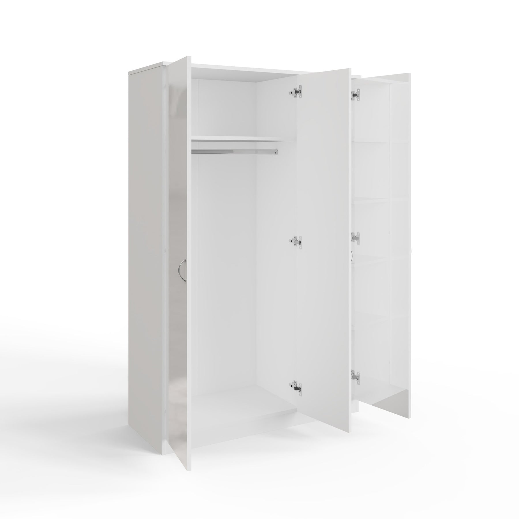 FWStyle Chilton 3 Door Wardrobe With Mirror - White Gloss Front