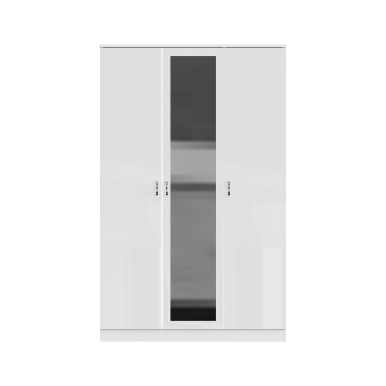 FWStyle Chilton 3 Door Wardrobe With Mirror - White Gloss Front