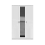 FWStyle Chilton 3 Door Wardrobe With Mirror - White Gloss Front