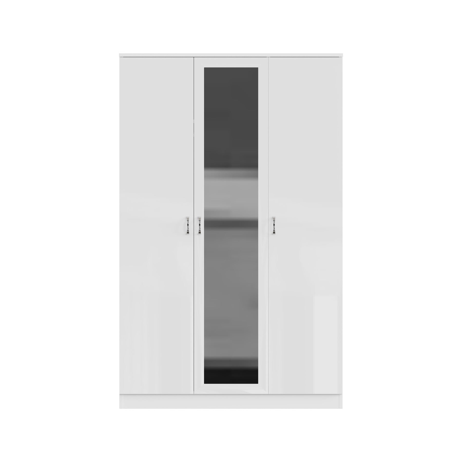 FWStyle Chilton 3 Door Wardrobe With Mirror - White Gloss Front