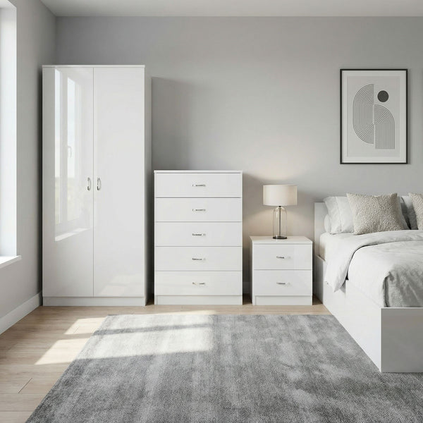 Chilton White Gloss Bedroom Set - 3 Pieces