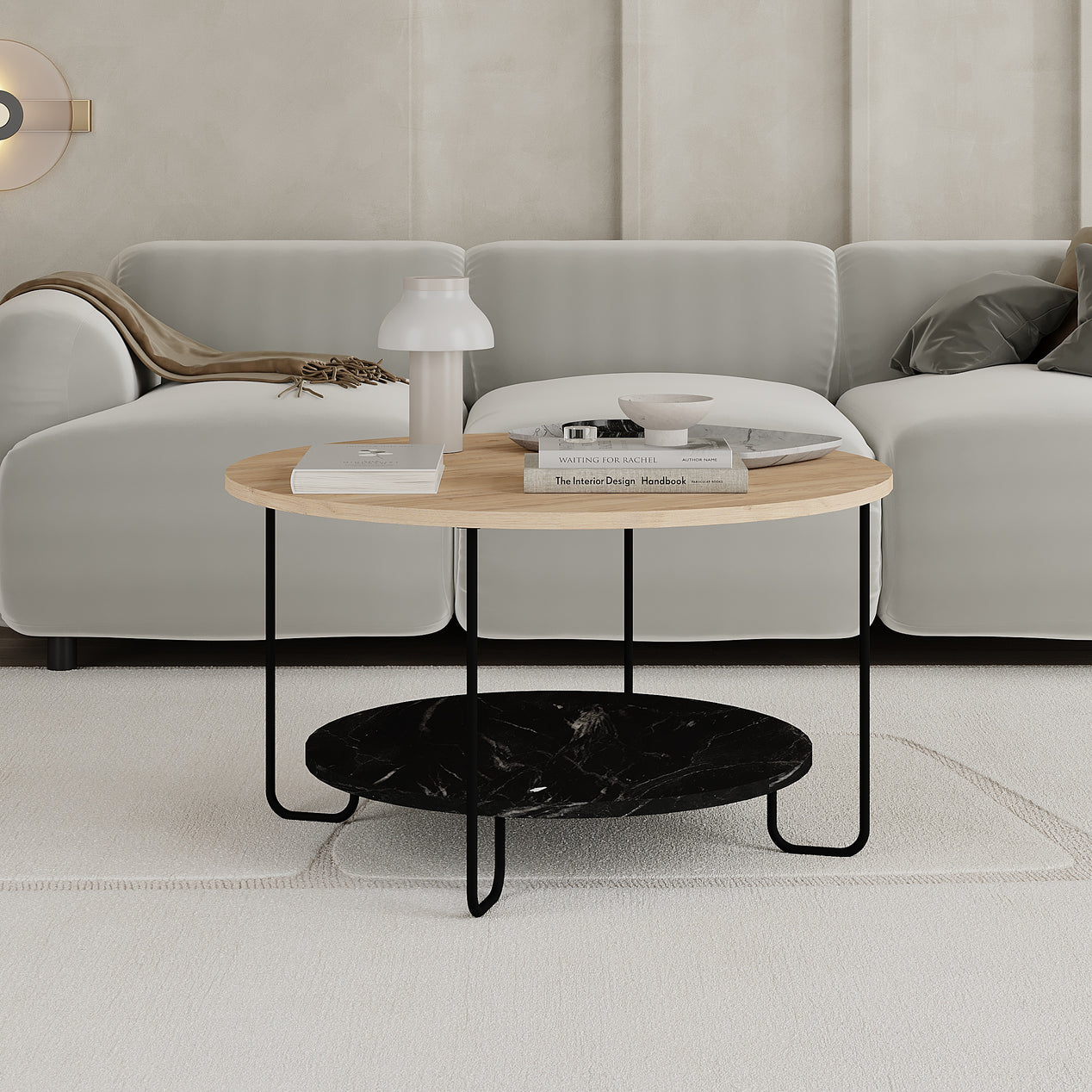Corro Modern Coffee Table Oak Lotus