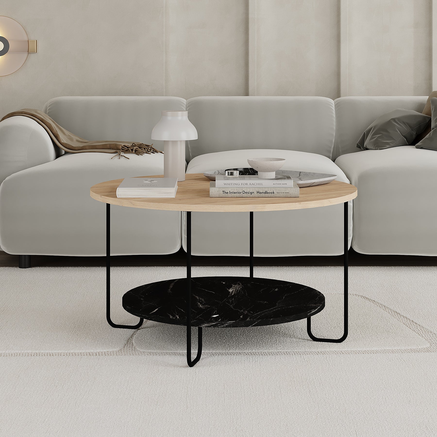 Corro Modern Coffee Table Oak Lotus