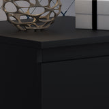 FWStyle Carlton 2 Drawer Bedside Nightstand - Matt Black