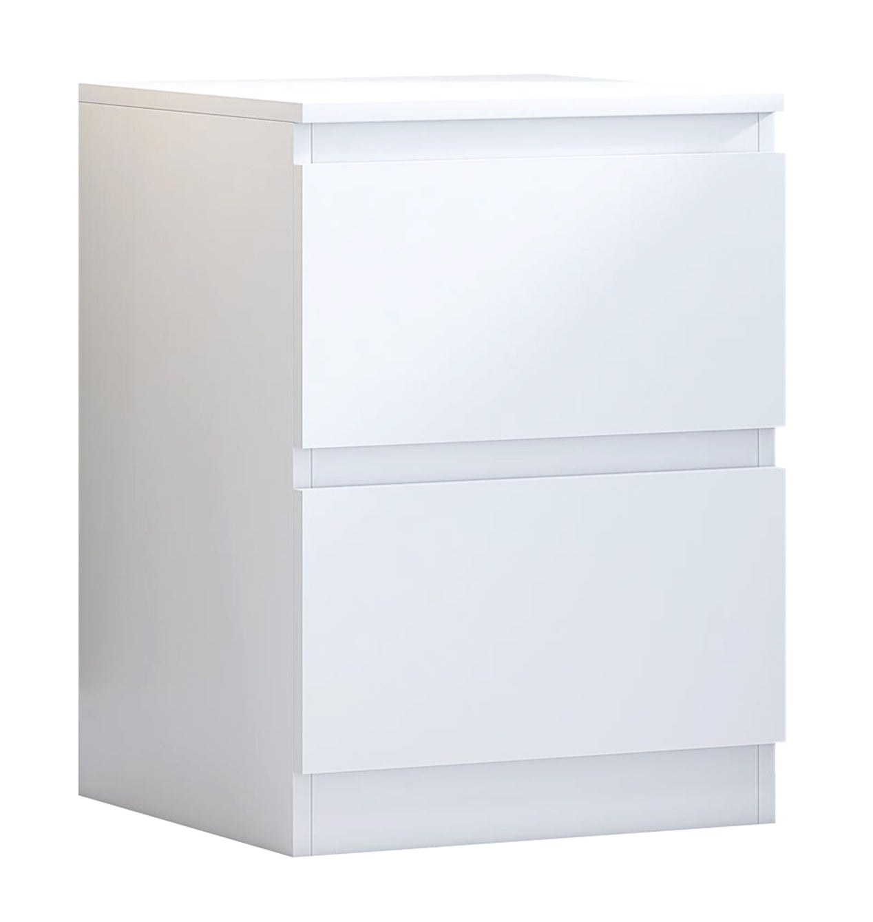 FWStyle Carlton 2 Drawer Bedside Nightstand - Matt White