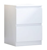 FWStyle Carlton 2 Drawer Bedside Nightstand - Matt White
