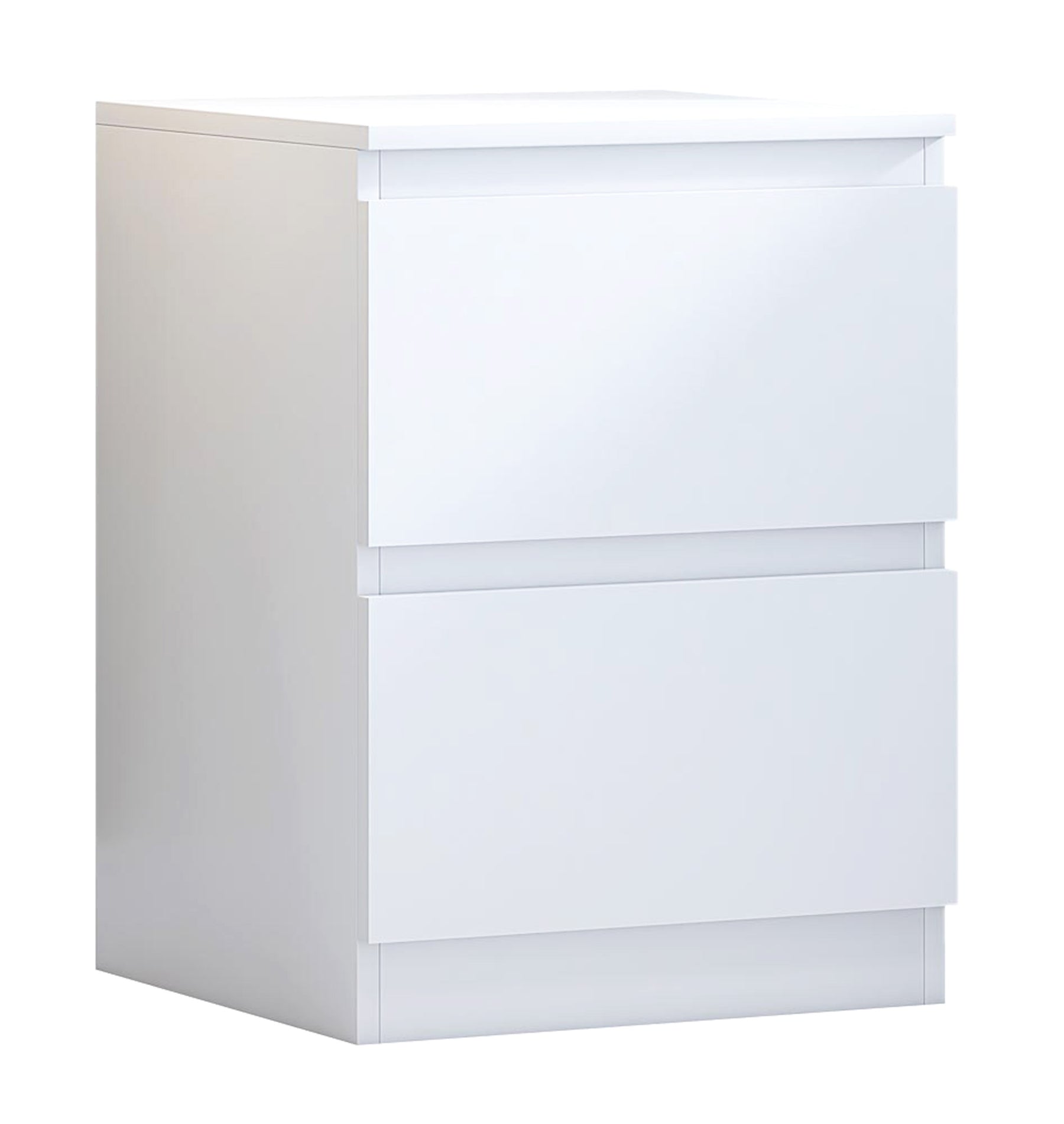 FWStyle Carlton 2 Drawer Bedside Nightstand - Matt White