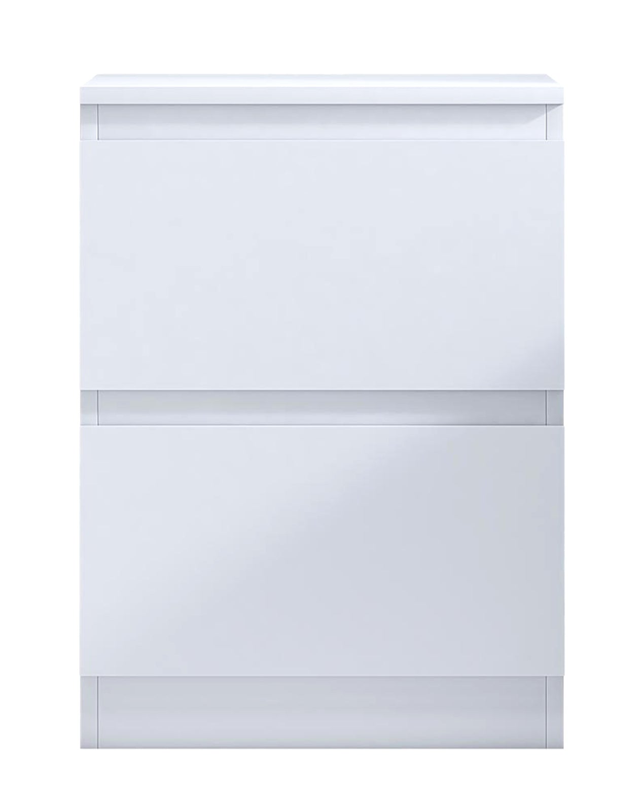 FWStyle Carlton 2 Drawer Bedside Nightstand - Matt White