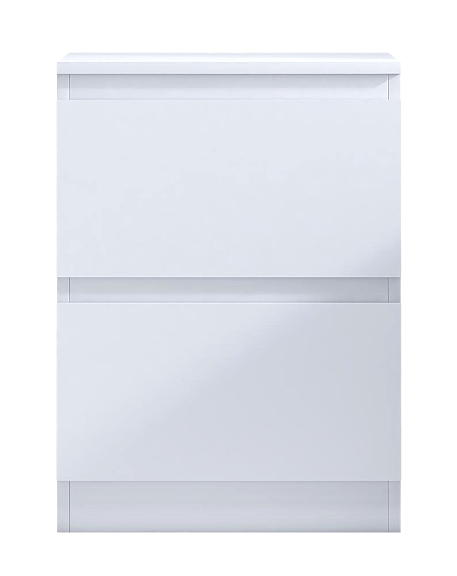 FWStyle Carlton 2 Drawer Bedside Nightstand - Matt White