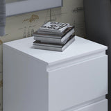 FWStyle Carlton 2 Drawer Bedside Nightstand - Matt White