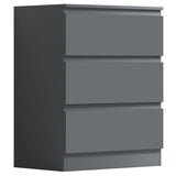 Carlton 3 Drawer Chest - Matt Dark Grey