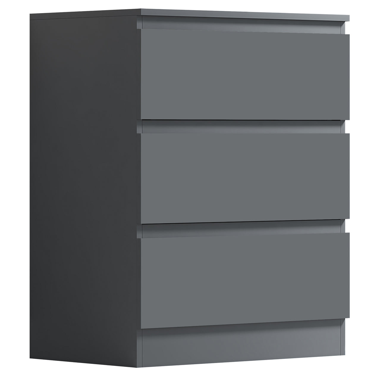 FWStyle Carlton 3 Drawer Chest Of Drawers - Matt Dark Grey
