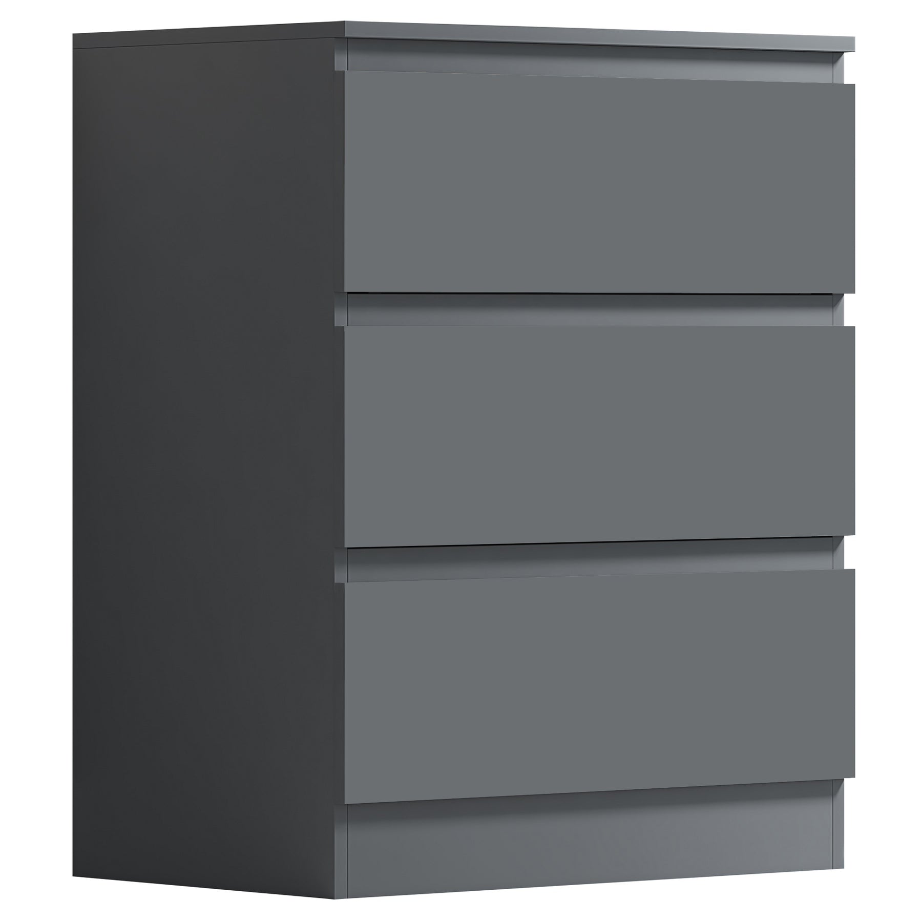 FWStyle Carlton 3 Drawer Chest Of Drawers - Matt Dark Grey