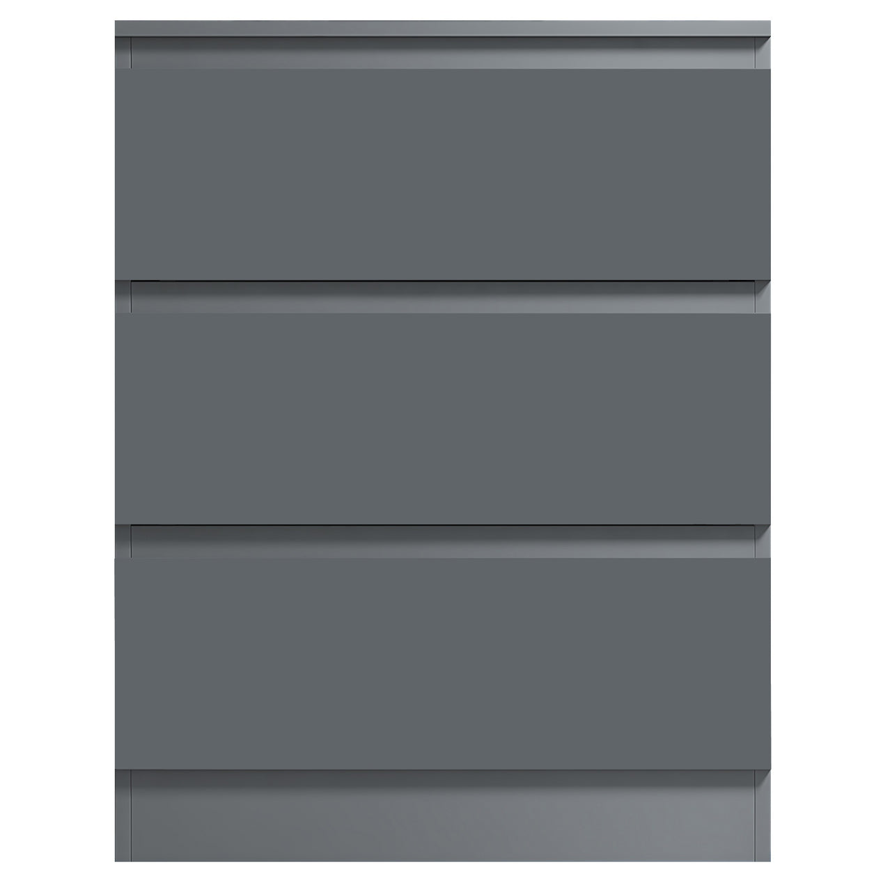 FWStyle Carlton 3 Drawer Chest Of Drawers - Matt Dark Grey