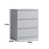 FWStyle Carlton 3 Drawer Chest Of Drawers - Matt White